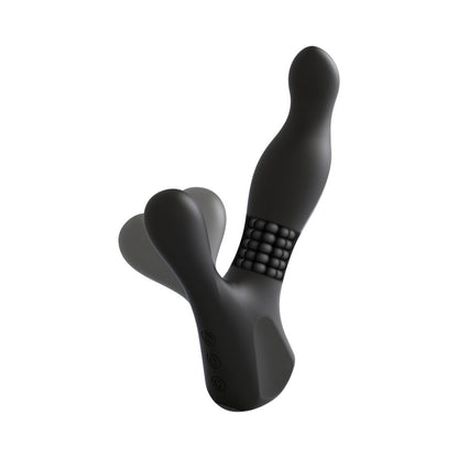 DOC JOHNSON - MASSAGUADOR DE PRÓSTATA EM SILICONE MERCI ULTIMATE RIM JOB COM ESTRIAS ROTATIVAS PRETO