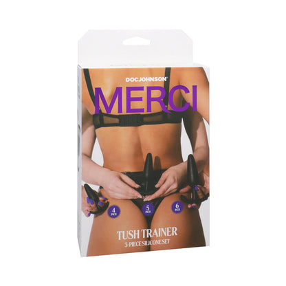 DOC JOHNSON - CONJUNTO DE 3 PLUGS ANAL EM SILICONE MERCI TUSH TRAINER PRETO