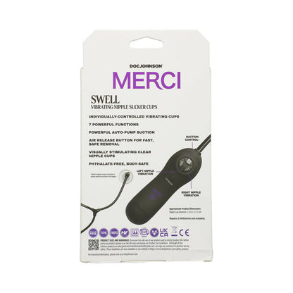 DOC JOHNSON - MERCI SWELL AUTO VIBRATING NIPPLE SUCKER CUPS BLACK