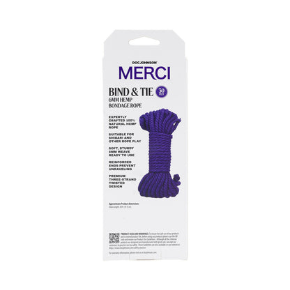 DOC JOHNSON - MERCI BIND & TIE 6MM HEMP BONDAGE ROPE 30'