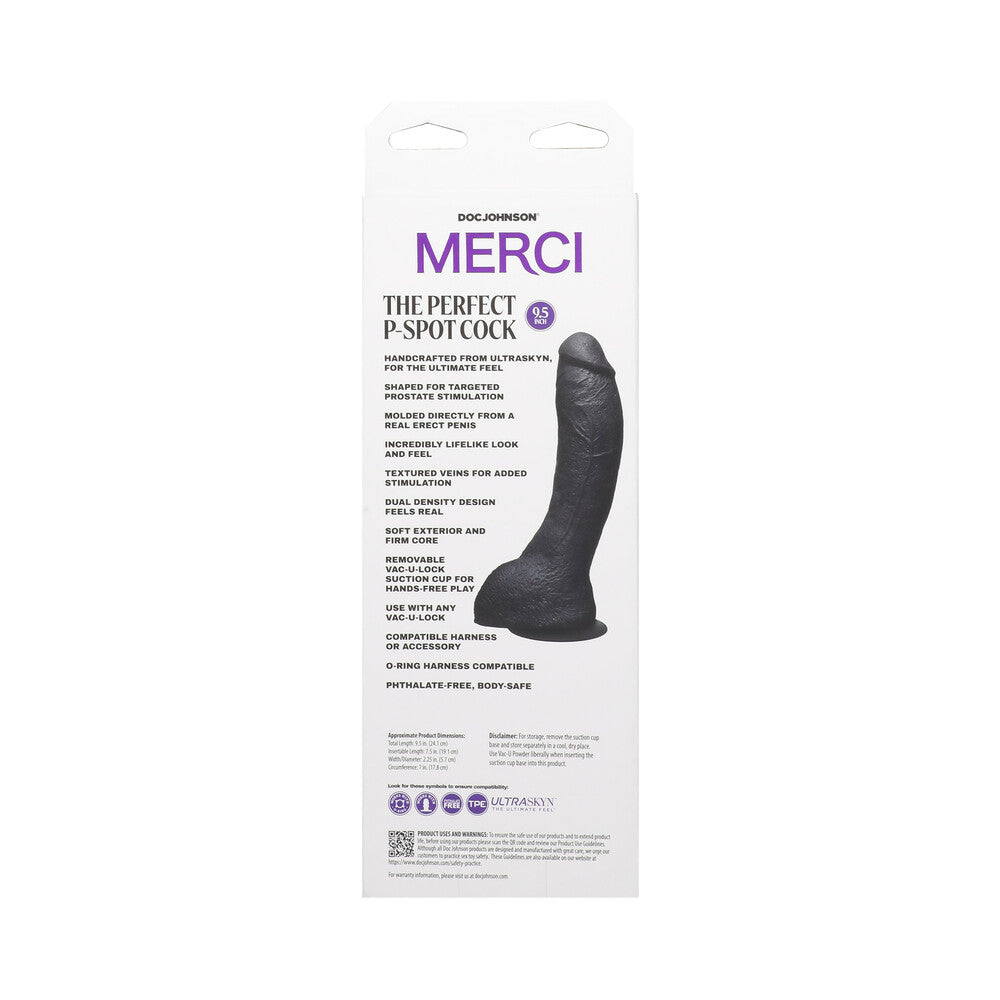 DOC JOHNSON - MERCI THE PERFECT P-SPOT COCK 9.5 IN. DILDO WITH REMOVABLE VAC-U-LOCK SUCTION CUP