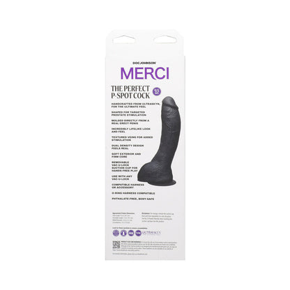 DOC JOHNSON - MERCI THE PERFECT P-SPOT COCK 9.5 IN. DILDO WITH REMOVABLE VAC-U-LOCK SUCTION CUP