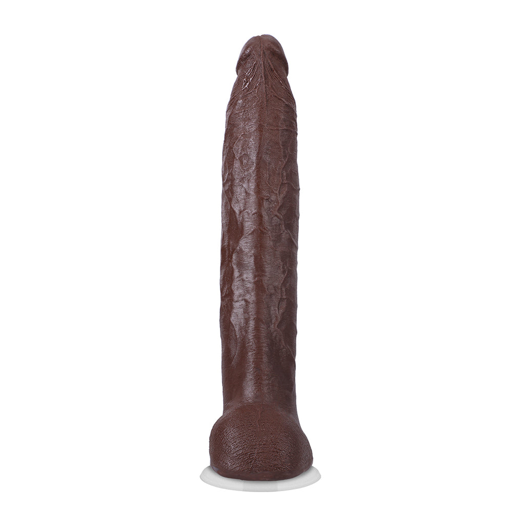 DOC JOHNSON - SIGNATURE COCKS DAMION DAYSKI ULTRASKYN DILDO WITH REMOVABLE VAC-U-LOCK SUCTION CUP 12IN CHOCOLATE