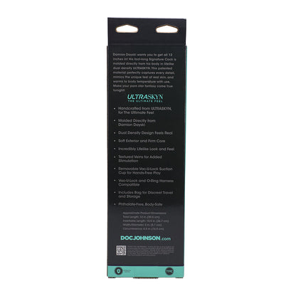 DOC JOHNSON - SIGNATURE COCKS DAMION DAYSKI ULTRASKYN DILDO WITH REMOVABLE VAC-U-LOCK SUCTION CUP 12IN CHOCOLATE