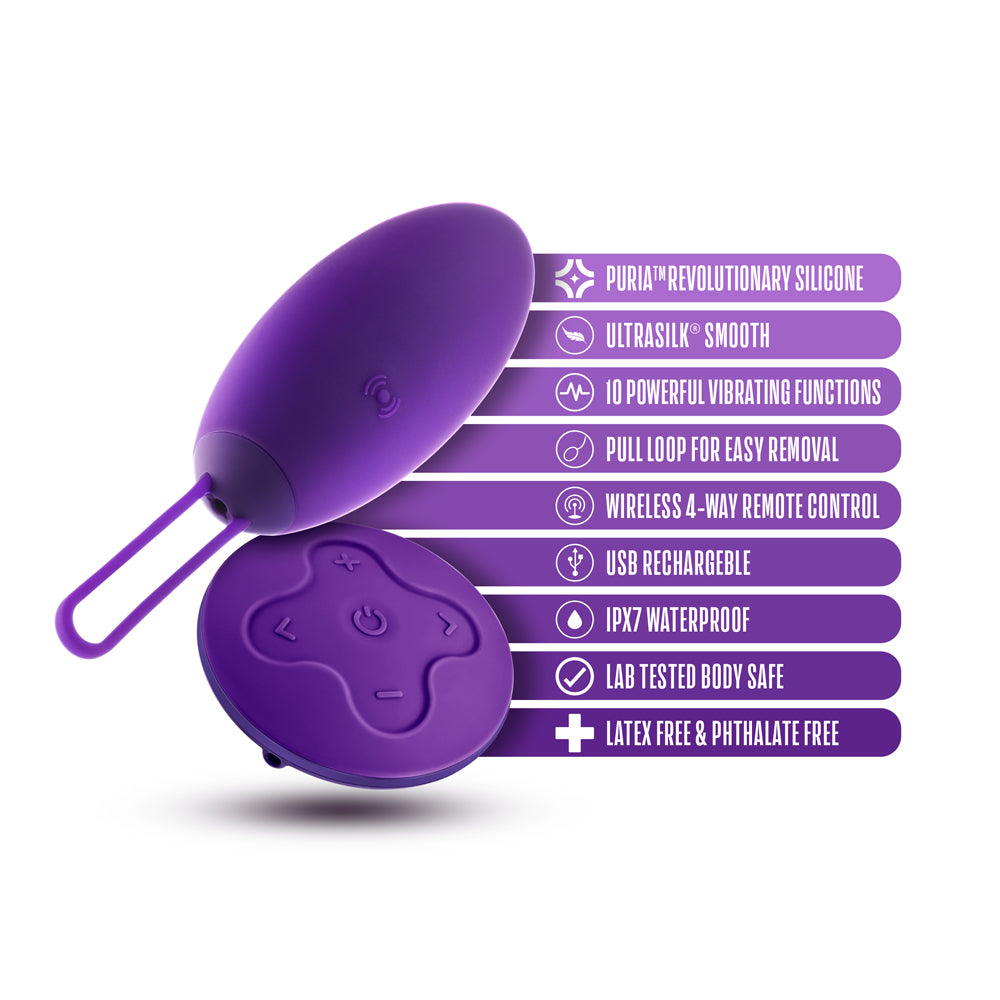 BLUSH - WELLNESS IMARA VIBRATING EGG WITH REMOTE PURPLE