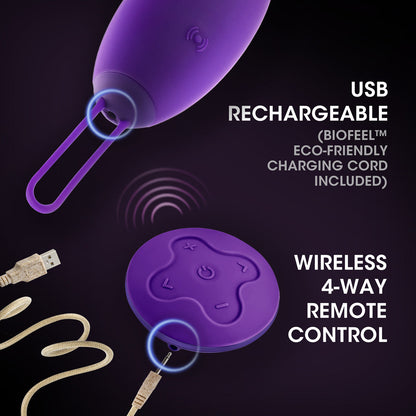 BLUSH - WELLNESS IMARA VIBRATING EGG WITH REMOTE PURPLE