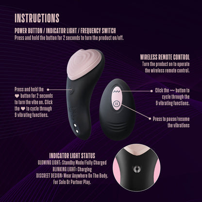 BLUSH - TEMPTASIA HEARTBEAT PANTY VIBE WITH REMOTE PINK