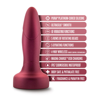 BLUSH - ANAL ADVENTURES MATRIX ATOMIC PLUG WITH REMOTE MARTIAN WINE