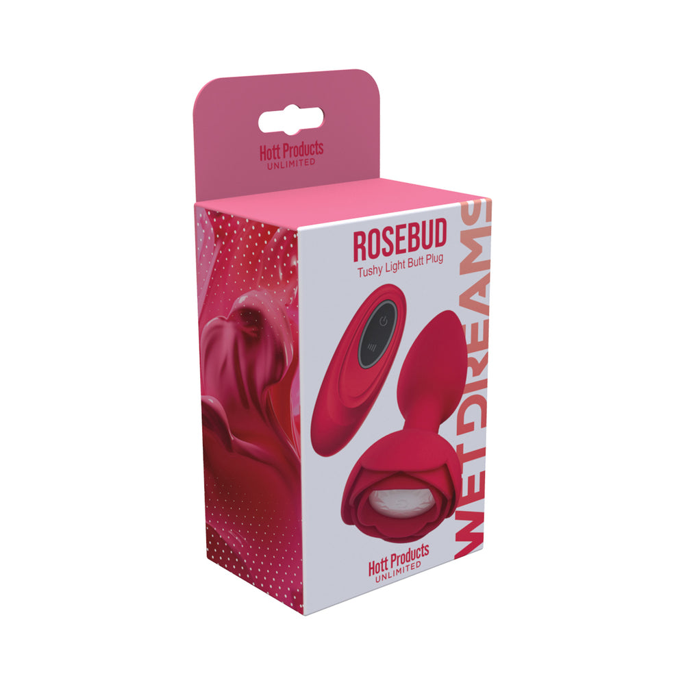 HOTT PRODUCTS - ROSE BUD TUSHY LIGHT - PLUG ANAL EM SILICONE COM LUZ