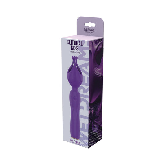 HOTT PRODUCTS - WET DREAMS CLITORAL KISS FLOWER PETAL SILICONE VIBRATOR PURPLE