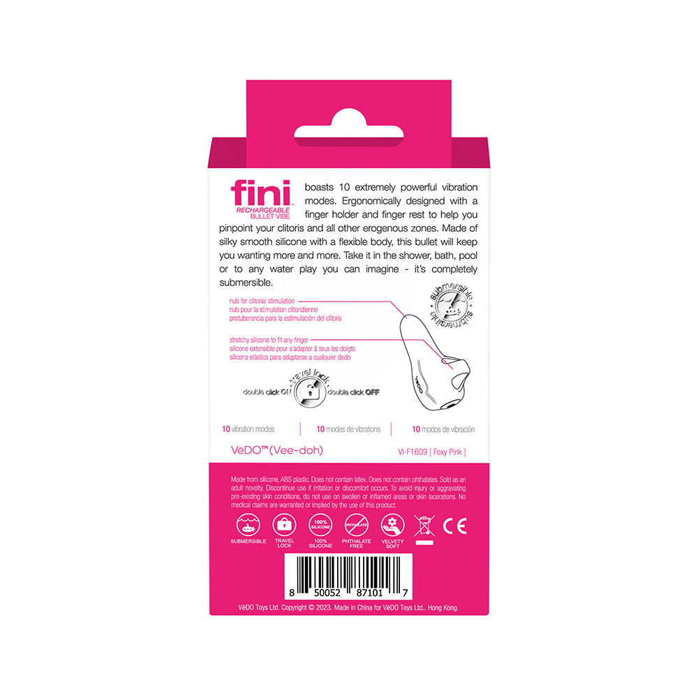 VEDO - VIBRADOR BULLET RECARREGÁVEL FINI