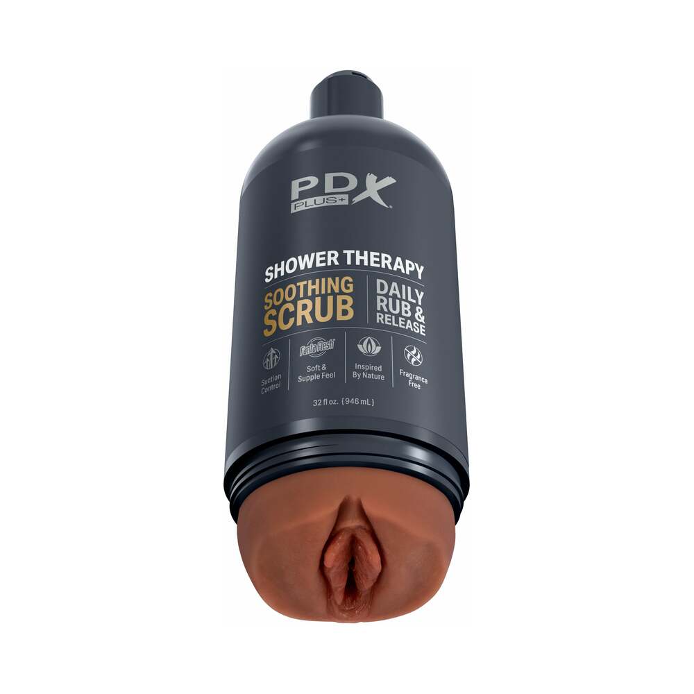 PDX BRANDS - PDX PLUS SHOWER THERAPY SOOTHING SCRUB BROWN