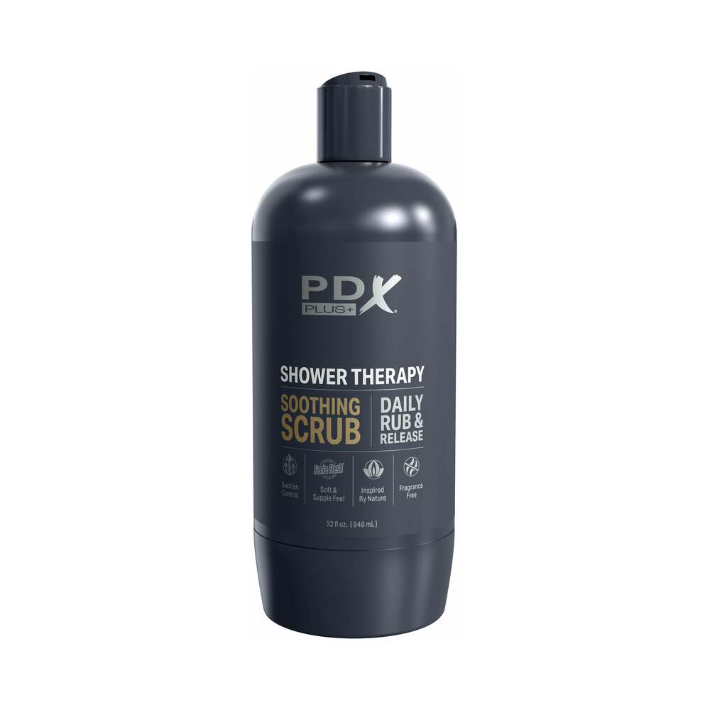 PDX BRANDS - PDX PLUS SHOWER THERAPY SOOTHING SCRUB BROWN