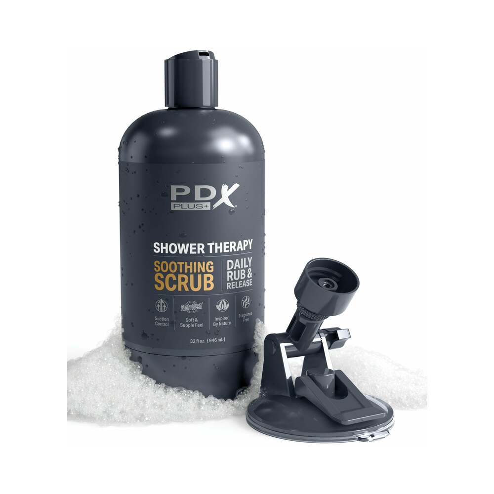 PDX BRANDS - PDX PLUS SHOWER THERAPY SOOTHING SCRUB BROWN