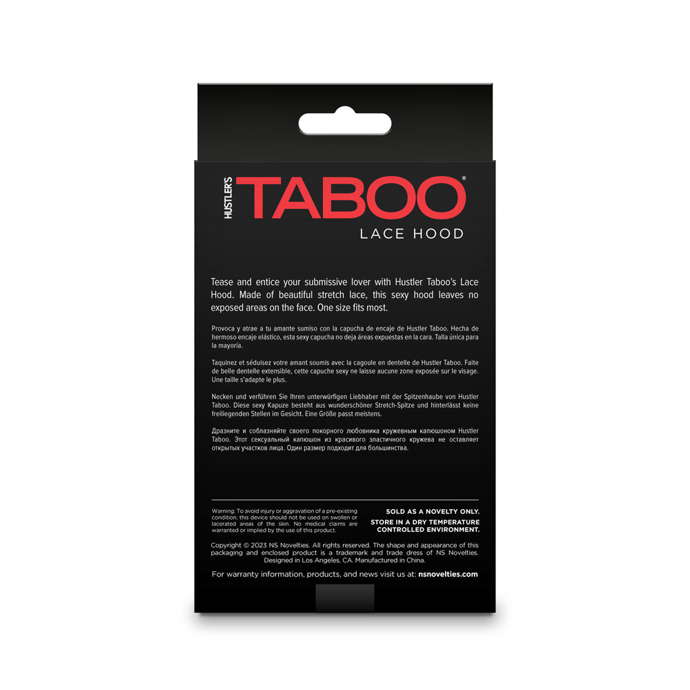 NS NOVELTIES - HUSTLER TABOO LACE HOOD PRETO