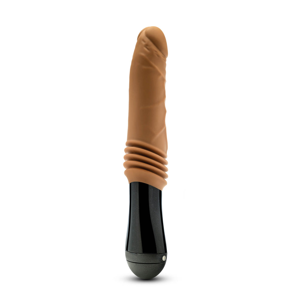 BLUSH - DR. SKIN SILICONE DR. ARTHUR DILDO TAN COM MOVIMENTOS DE IMPULSO, ROTAÇÃO E VIBRAÇÃO