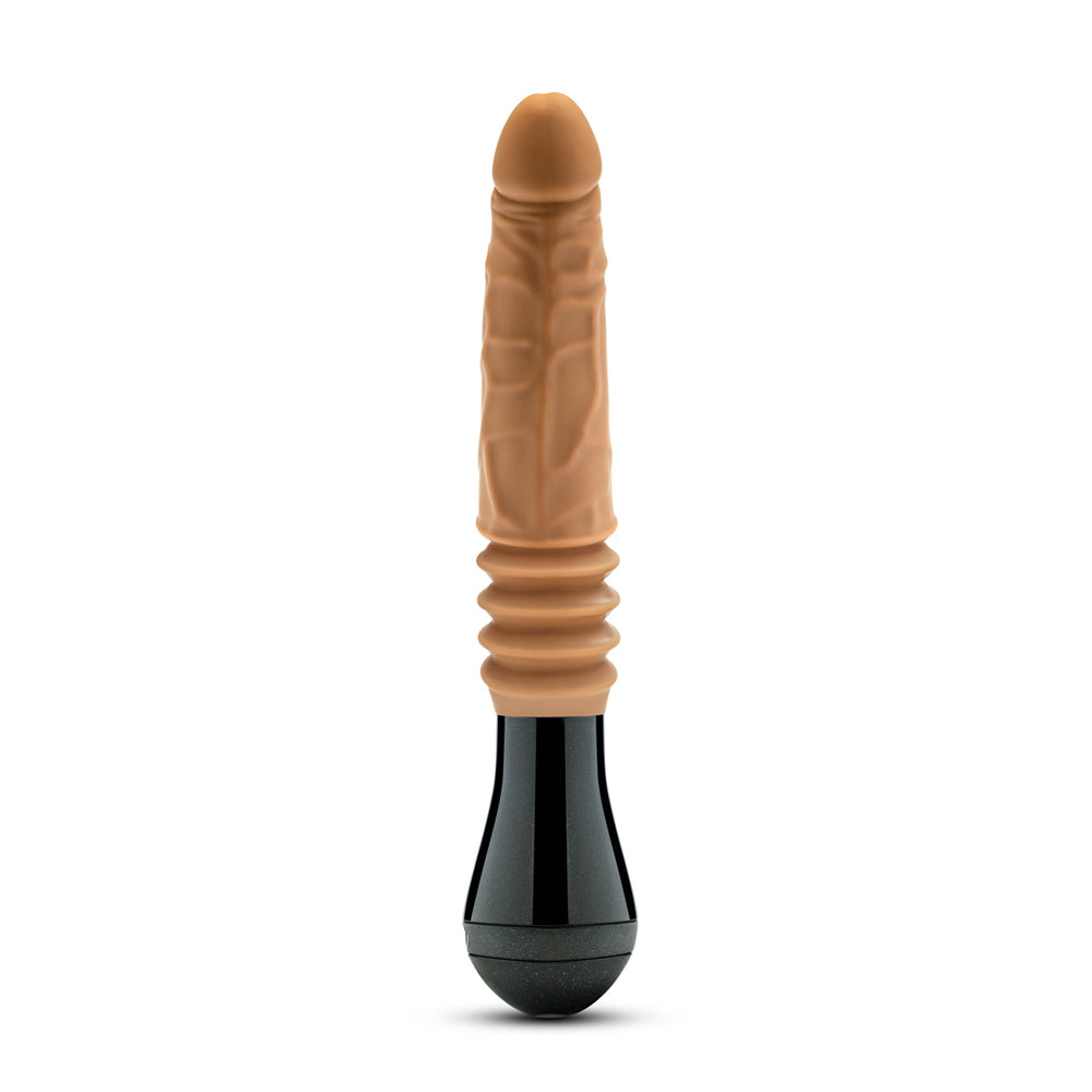 BLUSH - DR. SKIN SILICONE DR. ARTHUR DILDO TAN COM MOVIMENTOS DE IMPULSO, ROTAÇÃO E VIBRAÇÃO