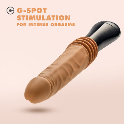 BLUSH - DR. SKIN SILICONE DR. ARTHUR DILDO TAN COM MOVIMENTOS DE IMPULSO, ROTAÇÃO E VIBRAÇÃO