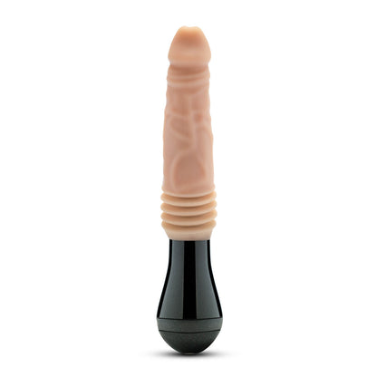 BLUSH - DR. SKIN SILICONE DR. KNIGHT 10.5 IN. THRUSTING, GYRATING & VIBRATING DILDO WITH HANDLE BEIGE