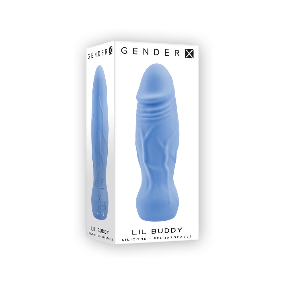 GENDER X - VIBRADOR REALISTA RECARREGÁVEL DE SILICONE LIL BUDDY AZUL
