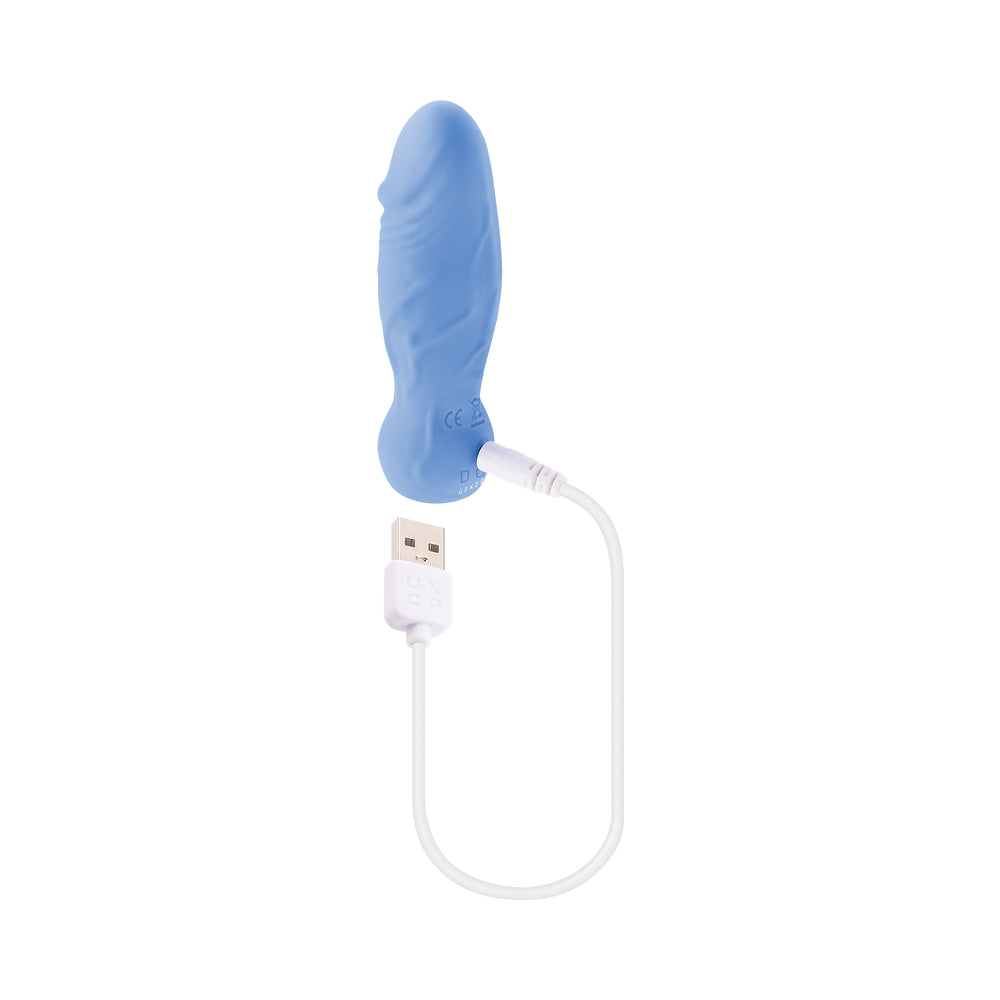 GENDER X - VIBRADOR REALISTA RECARREGÁVEL DE SILICONE LIL BUDDY AZUL