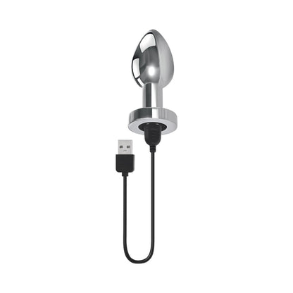 GENDER X - ROCKIN' METAL PLUG XL RECHARGEABLE VIBRATING ANAL PLUG ALUMINUM SILVER
