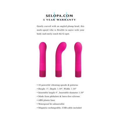 SELOPA - VIBRADOR DE PONTO G EM SILICONE RECARREGÁVEL PARADISE G ROSA
