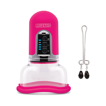 ELECTRIC EEL - LUX FETISH RECHARGEABLE 4-FUNCTION AUTO PUSSY PUMP WITH CLIT CLAMP