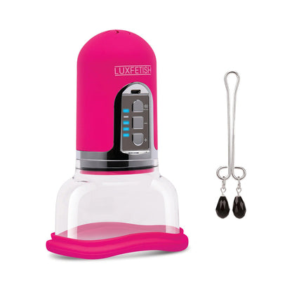 ELECTRIC EEL - LUX FETISH RECHARGEABLE 4-FUNCTION AUTO PUSSY PUMP WITH CLIT CLAMP