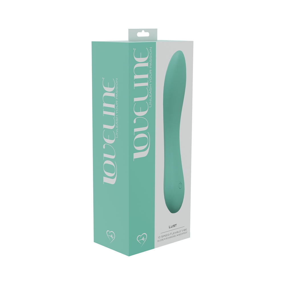 SHOTS - LOVELINE LUST VIBRADOR FLEXÍVEL DE 10 VELOCIDADES EM SILICONE SELADO RECARREGÁVEL SUBMERSÍVEL VERDE