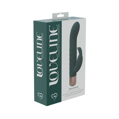 SHOTS - LOVELINE DEVOTION 10 SPEED MINI-RABBIT SILICONE RECHARGEABLE WATERPROOF FOREST GREEN