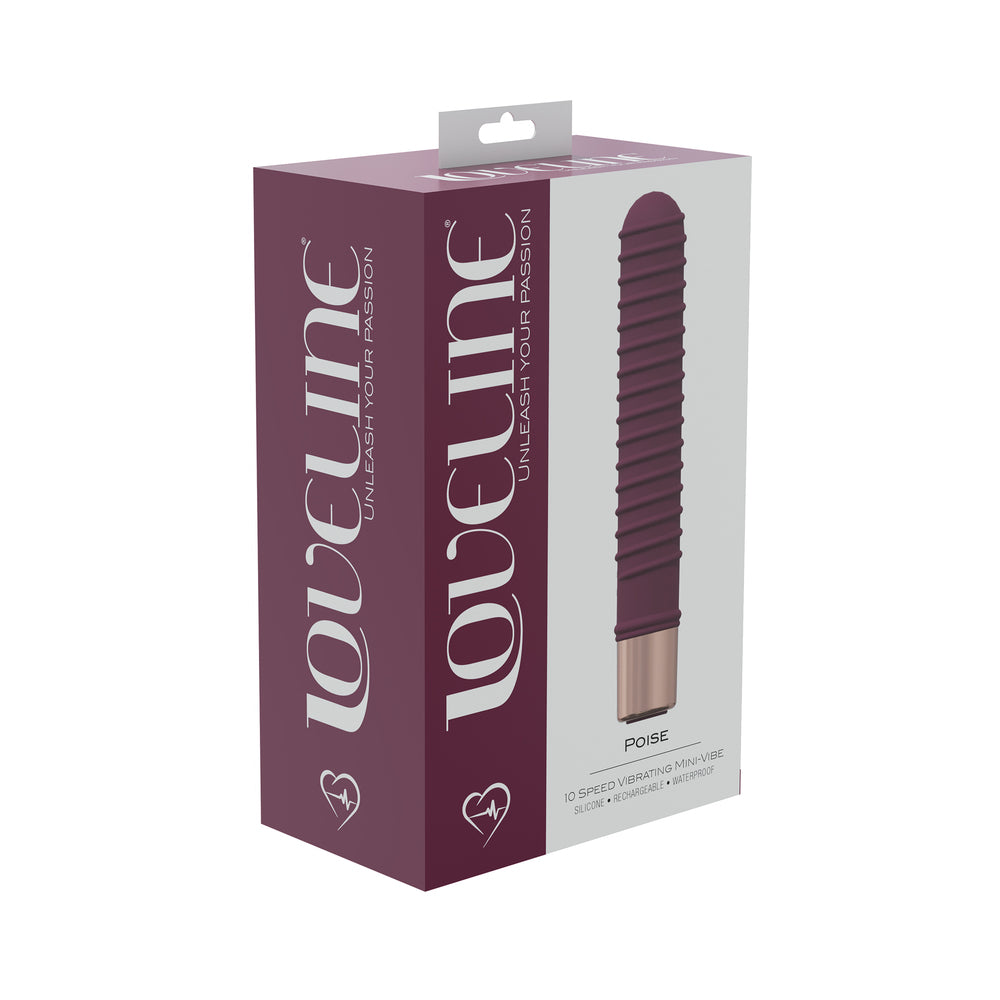SHOTS - LOVELINE POISE MINI-VIBRADOR DE 10 VELOCIDADES EM SILICONE RECARREGÁVEL À PROVA DE ÁGUA BORDEAUX