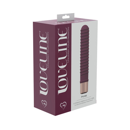 SHOTS - LOVELINE POISE MINI-VIBRADOR DE 10 VELOCIDADES EM SILICONE RECARREGÁVEL À PROVA DE ÁGUA BORDEAUX