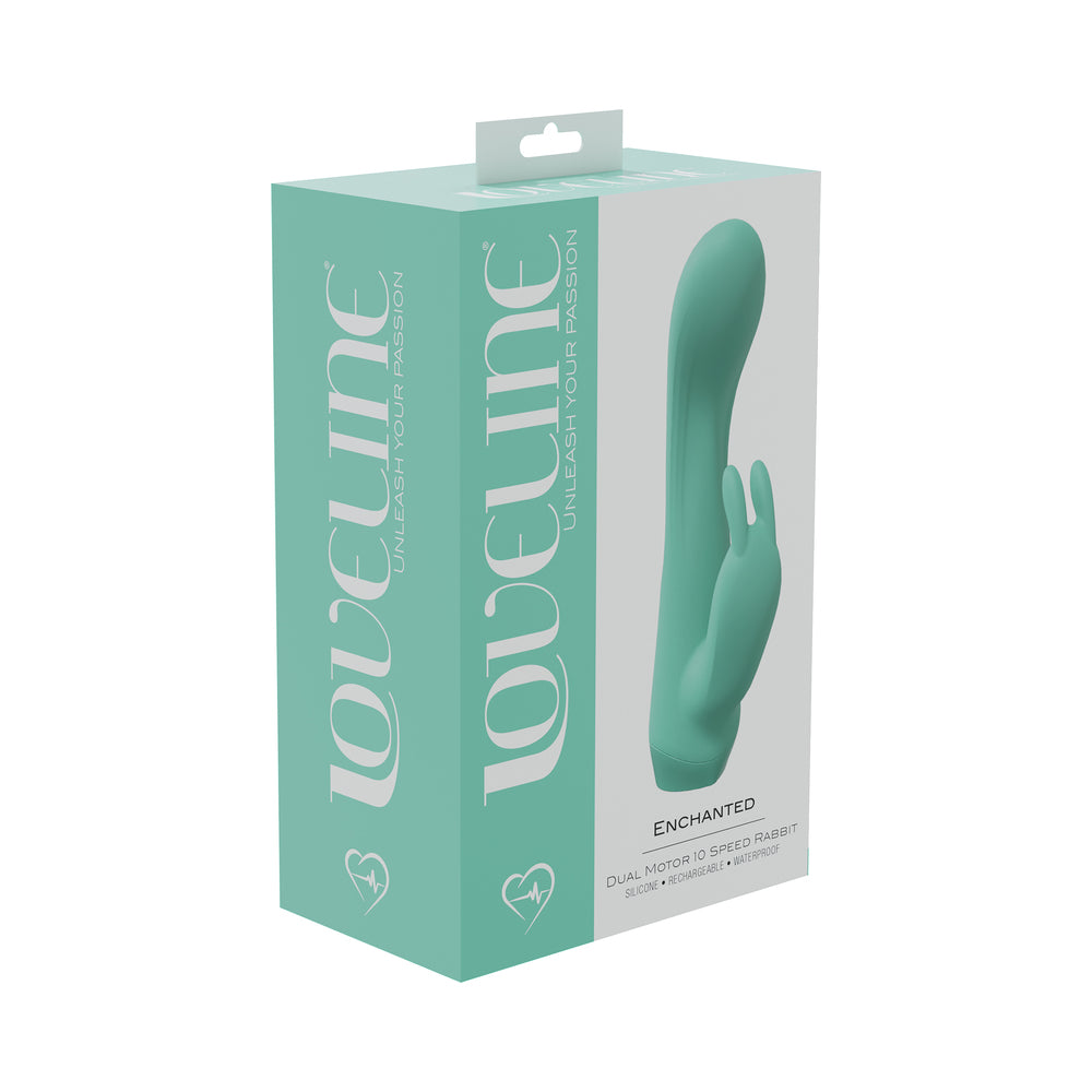 SHOTS - LOVELINE ENCHANTED DUAL MOTOR 10-SPEED RECHARGEABLE WATERPROOF SILICONE RABBIT VIBRATOR GREEN