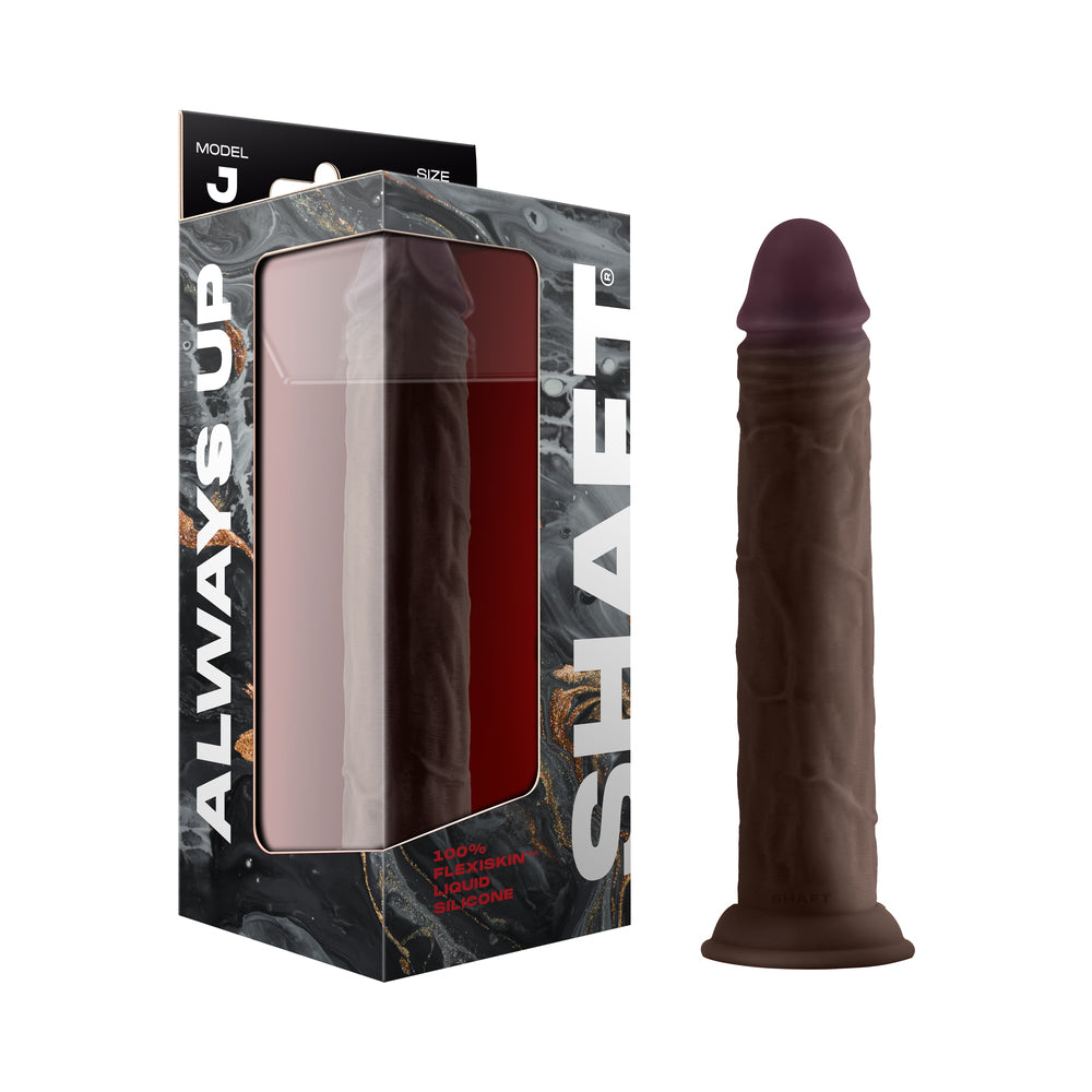 EIXO - MODELO J: DILDO DE SILICONE DE DENSIDADE DUPLA DE 9,5 POL. MOGNO