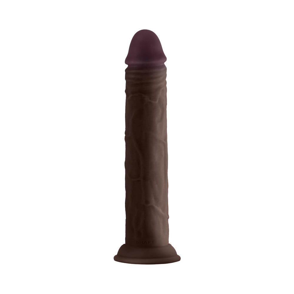EIXO - MODELO J: DILDO DE SILICONE DE DENSIDADE DUPLA DE 9,5 POL. MOGNO
