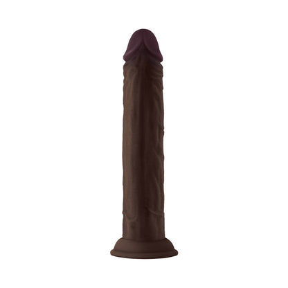 EIXO - MODELO J: DILDO DE SILICONE DE DENSIDADE DUPLA DE 9,5 POL. MOGNO