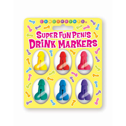 LITTLE GENIE - MARCADORES DE BEBIDA SUPER DIVERTIDOS EM FORMA DE PÉNIS - CONJUNTO DE 6 PEÇAS