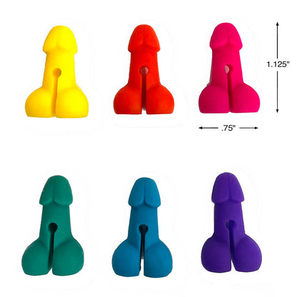 LITTLE GENIE - MARCADORES DE BEBIDA SUPER DIVERTIDOS EM FORMA DE PÉNIS - CONJUNTO DE 6 PEÇAS