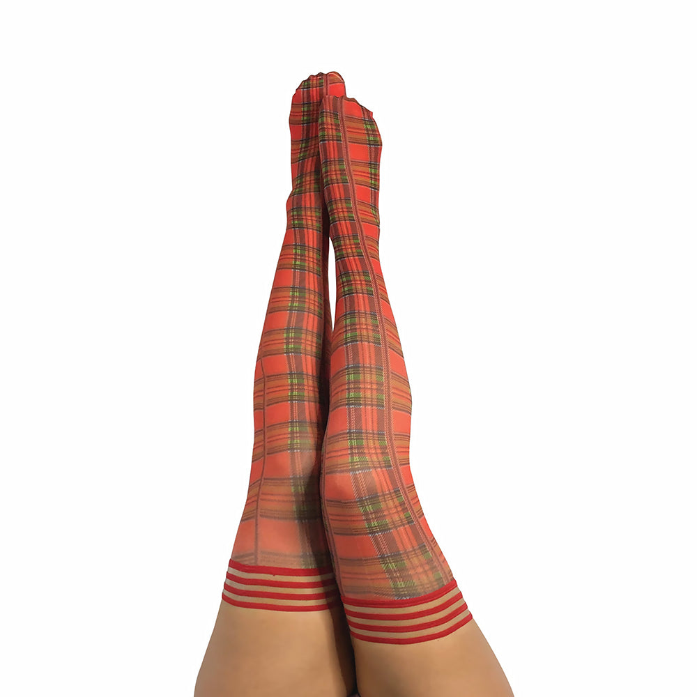 KIXIES - GRACE PLAID THIGH-HIGH RED SIZE C