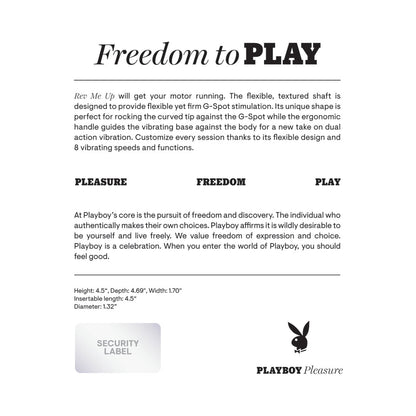 PLAYBOY - REV ME UP RECHARGEABLE SILICONE G-SPOT VIBRATOR OPAL