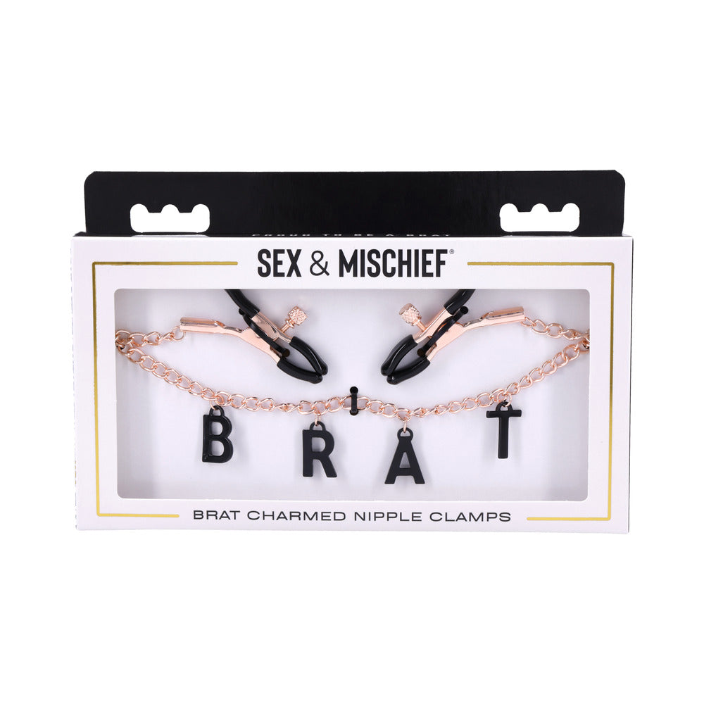 SPORTSHEETS - PINÇAS PARA MAMILOS SEX & MISCHIEF BRAT CHARMED