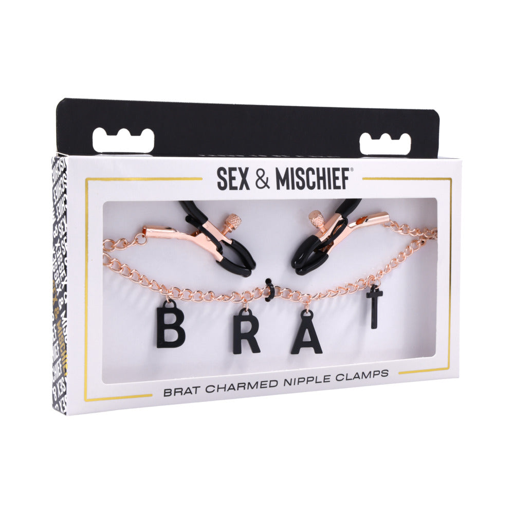 SPORTSHEETS - PINÇAS PARA MAMILOS SEX & MISCHIEF BRAT CHARMED