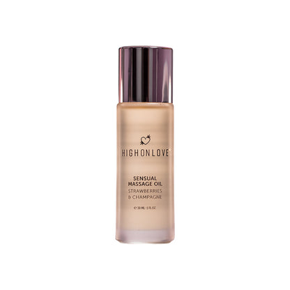 HIGHONLOVE - MINI MASSAGE OIL STRAWBERRIES & CHAMPAGNE 1 OZ.