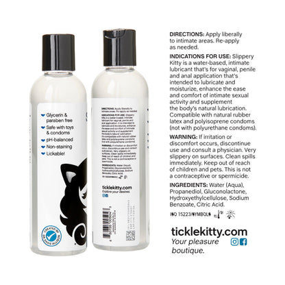 TICKLE KITTY - SLIPPERY KITTY WATER-BASED LUBRICANT 8 OZ.