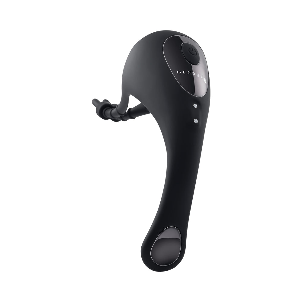 GENDER X - BACK IT UP RECHARGEABLE LASSO C-RING AND PLUG WITH REMOTE SILICONE BLACK