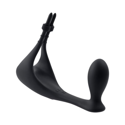 GENDER X - BACK IT UP RECHARGEABLE LASSO C-RING AND PLUG WITH REMOTE SILICONE BLACK