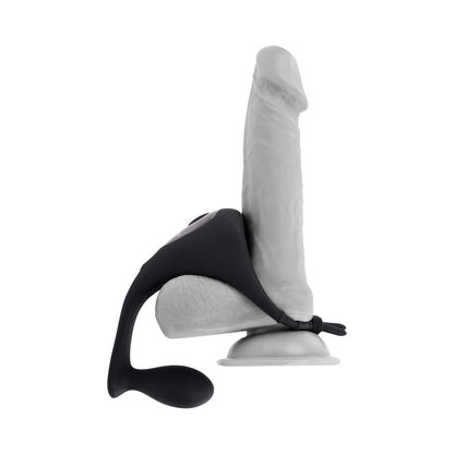 GENDER X - BACK IT UP RECHARGEABLE LASSO C-RING AND PLUG WITH REMOTE SILICONE BLACK
