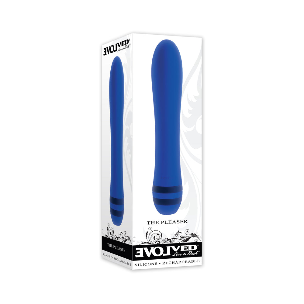 EVOLVED - THE PLEASER RECHARGEABLE VIBRATOR SILICONE BLUE