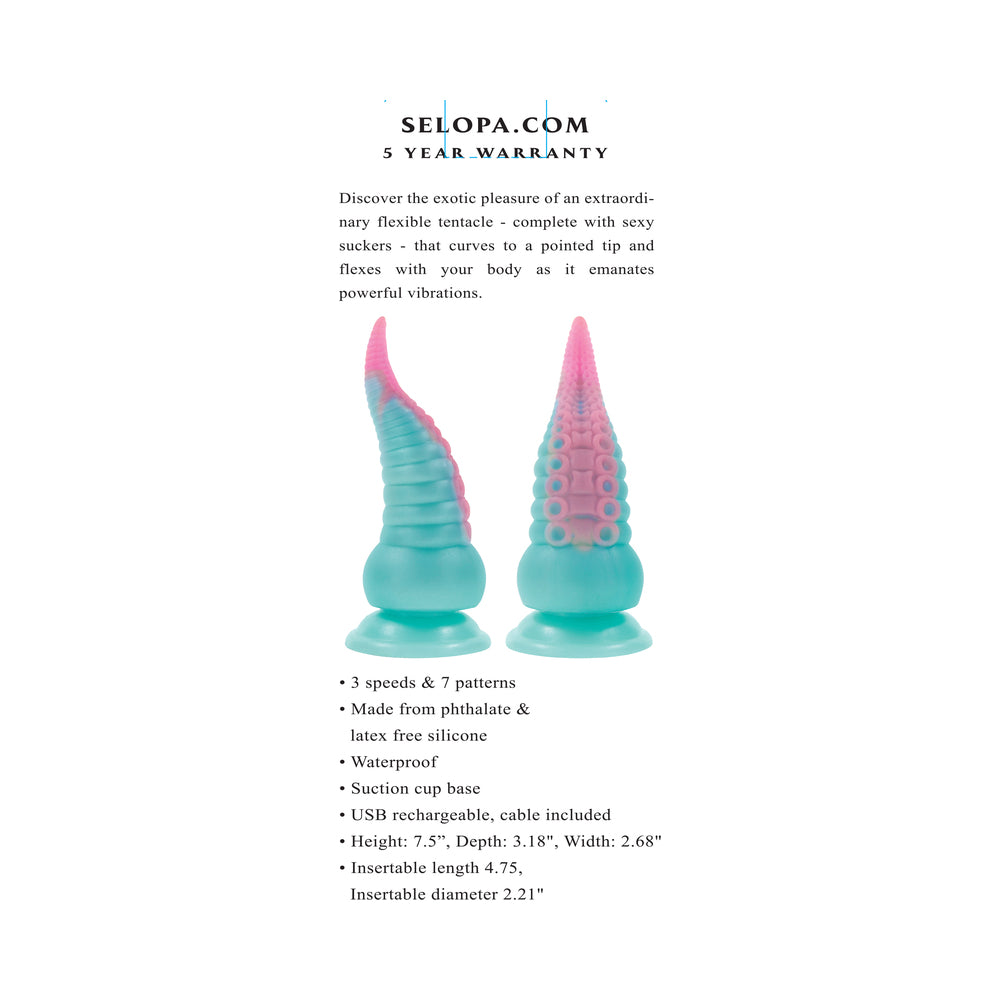 SELOPA - STUCK ON YOU RECHARGEABLE VIBRATING DILDO SILICONE MULTICOLOR